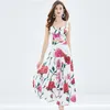 Arbetsklänningar 2023 Suspender Strap Summer Floral Dress Set Women Two Piece Set Sexiga smala toppar och veckad kjoldräkt Party Ballgown Frocks