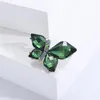 Broches Moda Verde Cristal Borboleta Broche Criativo Inseto Alfinetes Para Feminino Banquete Formal Vestido De Noiva Terno Corpete