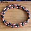 MG1829 Genuine Copper Magnetic Hematite Wrist Mala Womens Beaded Chakra Yoga Jewelry