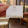 Stud Earrings Contracted Sweet Fresh Crystal Small 2023 Fashion Fine Pearl Versatile Women Jewelry Girl's Suit