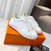 High quality Designers Time Out Women shoes Casual shoes Calf leather canvas treaded rubber outsole Monograms Flowers printing sneakers Fashion Trend Casual Shoes