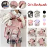 Schooltassen Kaii-schooltas met hoge capaciteit Waterdichte snoepkleurige rugzak Fancy High School Bag Adolescent Girls Leuke reisrugzak Z230801