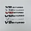V8 V12 BITURBO Numero Lettere Posteriore Tronco Emblema Laterale Fender distintivo per Mercedes Benz C63 SL63 ML63 G63 amg275I