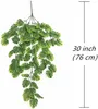 Decoratieve bloemen Groene kunstmatige schildpadback Leaf Ivy Vine nep plantenmuur hangende huizentuin bruiloft decor diy kerstdecoraties