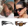 Sunglasses Street Hip-hop Avant-garde Contoured Y2K Millennium Futuristic Internet Red Glasses Trend Colorful