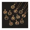 Pendant Necklaces 12 Zodiac Sign Animal Necklace Gold Chain Coin Pisces Pendants Charm Star Choker Astrology For Women Fashion Jewelry Dh9M6