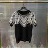 T-shirt da uomo T-shirt a maniche corte moda Industria pesante Stampa digitale Wing Top Designer di strass Abbigliamento maschile