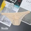 Unterhosen Herren, elastisch, nahtlos, solide, ultradünn, atmungsaktiv, Ausbuchtung, großer Penis, Beutel, Slips, Eisseide, niedrige Taille