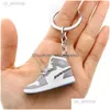 Keychains Lanyards Creative 3D Mini Basketball Shoes Stereoscopic Model Sneakers Enthusiast Souvenirs Keyring Car Backpack Pendant G Ot5Rg