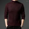 Herrenpullover, Rollkragenpullover, Herbst/Winter, Fleece, warm, Slim-Fit, einfarbig, Hemd unten, lässig, modisch, Herrenmode-Pullover