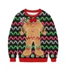 Mannen Truien Vrouwen Mannen Lelijke Kerst Trui 3D Grappig Gedrukt Lange Mouwen O-hals Truien Jumpers Tops Trui Xmas Sweatshirt