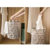 Storage Baskets 2Pcs Large Capacity Basket Round Folding Laundry Waterproof Sundries Toy Box Clothes Organizer 33x43cm