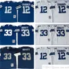 NCAA Vintage Mitchell et Ness Football 12 Roger Staubach Maillots Rétro 33 Tony Dorsett Jersey College Bleu Blanc