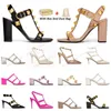 2023 Luxury Womens Heel Sandals Valentine's High Pink Heels Stiletto Kitten Öppen Toe Slingback Gold Black Slivet Hitets Sandal Slides Point-Toe Party Dress Shoes