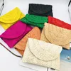 Sacs de soirée Fashion Corn Husk Handmade Women's Straw Bag Summer Envelope Wallet Multi color Beach Holiday Woven Female Sac A Main 230731