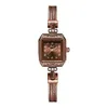 Womens Watches High Quality Vintage Copper Imitation Snake Strap Square Plate Antique Watch