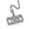 Iced Out Ceo King Name Pendant Color Moissanite Handcraft Setting Collana con ciondolo in argento sterling 925