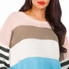 Women's Sweaters Autumn Large Size Casual Sweater 6XL 7XL 8XL 9XL Bust 138CM Ladies Striped Stitching Loose Fashion All-match