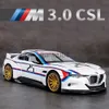 Diecast Model Cars 124 BMW 30 CSL Alloy Racing Car Model Diecast Metal Toy Car Model High Simulation Sound and Light Collection Kids Gift X0731