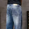 Herrenjeans KN Baggy Jeans Herren Haremshose Loose Fit Frühling Sommer Leichte Hellblaue Jeanshose mit weitem Bein Übergröße Herrenhose J230728