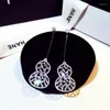 Stud Earrings Brand Women Gold Plated Cutout Zirconia Inlaid Gourd Pendant Luxury Fashion Hypoallergenic Jewelry 2023