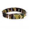 Halsbanden Riemen Camouflage Puntige Kraag Canvas Verstelbare Huisdier Gepersonaliseerde Honden Ketting Voor Medium Grote Martingale Mopshond