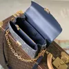 Bags Explosion Baguette Handbag M22834 Pochette East West Canvas Blue Shimmers Navy Sculptural Leather Handle Chain Coated Cowhide Textile