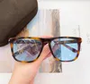 Square Sunglasses 0930 Shiny Black Frame Smoke Men Women Summer Shades Sunnies UV protection Eyewear with Box