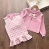 Robes de fille Menoea Enfants Automne Léopard Vêtements Enfants Pull D'hiver Dres len Manches Longues Chat Conception Filles Vêtements Tricot Arc 230731