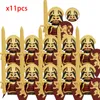 Blocs 11pcs Médiéval Lannisters Maison Casterly Rock Chiffres Guerrier Blindé Soldats Armes Casque Briques Jouets pour enfants 230731