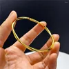 Bangle Yellow Gold Color Cuff Bangles For Women Round Circle Armband Justerbart Pulserus Mujer Fashion Jewelry Bijoux