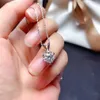 Halskettenohrringe Set simuliertem Moissanit offener Ring für Frauen glänzender Zirkonanhänger einfache Ohrstollen Temperament Schmuck 3 Stücke