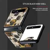 휴대폰 케이스 Pug Dog Arrt for Samsung Galaxy Z Flip 3 5G Black Fashion Mobile Hard Shell Shopproof Fundas Cover Phone Case x0731