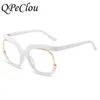 Brillengestell 2022 Neue Mode Übergroße Weiße Brillengestell Frauen Vintage Optische Antiblue Brille Weibliche Transparente Brille Oculos x0731