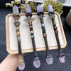 Sieraden Zakjes Natuurlijke Mooie Amethist Magische Trace Quartz Crystal Double Point Tower Healing