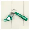 Keychains Lanyards 2Pcs/Sets Designer Sile 3D Sneaker White Keychain Men Women High Quality Key Ring Fashion Shoes Bag Car Pendant B Otn76