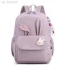 Okul çantaları mor pembe kız okul sırt çantası sevimli tavşan sırt çantası su geçirmez hafif okul sırt çantası öğrenci sırt çantası gençlik okul sırt çantası z230801