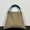 디자이너 Mar Tote Bags 정품 가죽 핸드백 여성 Jade Green Handle 고급 녹색 화이트 패션 3 Cloros 대용량 토트