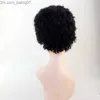 Parrucche parrucche sintetiche non elaborate con peli di bambini afro ricci nessuno in pizzo parrucche davanti a umano per donne nere capelli vergini brasiliani ru