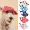 Vestuário para cães Pet Caps Peaked Chapéu Fivela Ajuste Impressão Respirável Macio Confortável Dress Up Poliéster Animal Park Cães