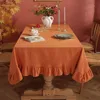 Nappe de table volantée couture tissu de coton nappe lavable nappe pour la fête de mariage salle à manger banquet décoration couverture de table Luxuriou 230731