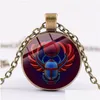 Anhänger Halsketten Retro Ägyptischer Skarabäus Po Kette Halskette Symbol der Stärke Glas Cabochon Ägypten Amet Charm Statement Schmuck Drop De Dh3qn