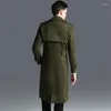Erkek trençkotları 2023 retro moda erkek bahar sonbahar erkekler süet kıyafetler ince fit palto uzun kollu gündelik ceket