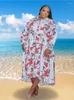 Plus Size Dresses Women Shirt Dress 2023 Summer Printed Long Sleeve Casual Loose Blouse Maxi Vestidos Elegant Beach Party Robes