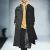 Trench da uomo Autunno Inverno Uomo Patchwork Design Cappotto Fashion Smart Casual Stile britannico Doppio petto Capispalla Colletto rovesciato