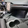 Adesivos para tesla modelo 3 modelo x s interior painel de controle central maçaneta da porta adesivos de fibra carbono decalques estilo do carro accessorie277b