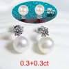 Stud Smyoue Single 0 1 0 3 Karat Ohrringe für Frauen Echt 925 Sterling Silber Schmuck Natürliche Perle 230729