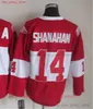 1980 Film Vintage Hockey 19 Steve Yzerman Trikots CCM Stickerei 24 Chris Chelios 17 Brett Hull 14 Brendan Shanahan 16 Vladimir Konstantinov Trikot Rot Weiß