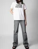 シャツ服ポロス服Zadig Voltaire Tシャツクラシックレタープリントフロントバックスクラッチフォントコットン女性デザイナータイドトップス