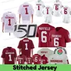Red 1 Kyler Murray 6 Baker Mayfield Jersey College Football Jerseys White Crimson Red Stitched Mens Rose Patch
